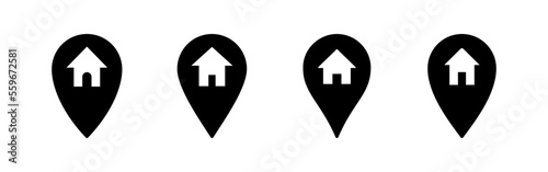 Address icon vector for web and mobile app. home location sign and symbol. pinpoint © Lunaraa
