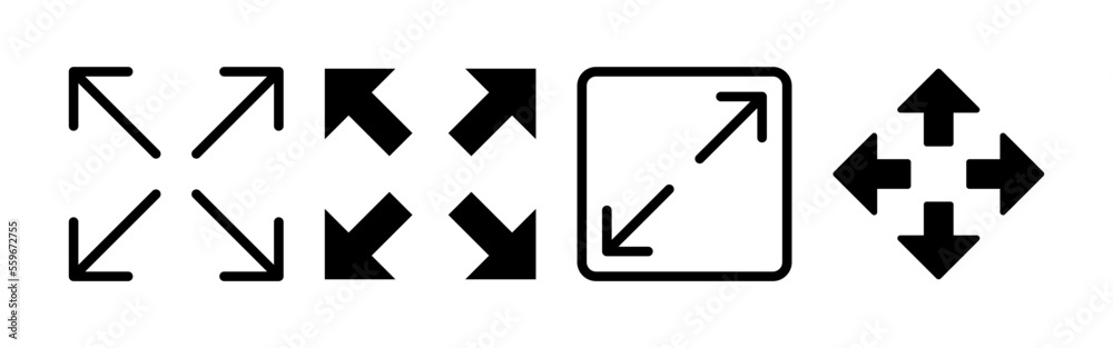 Fullscreen Icon vector for web and mobile app. Expand to full screen sign and symbol. Arrows symbol Fullscreen Icon vector for web and mobile app. Expand to full screen sign and symbol. Arrows symbol