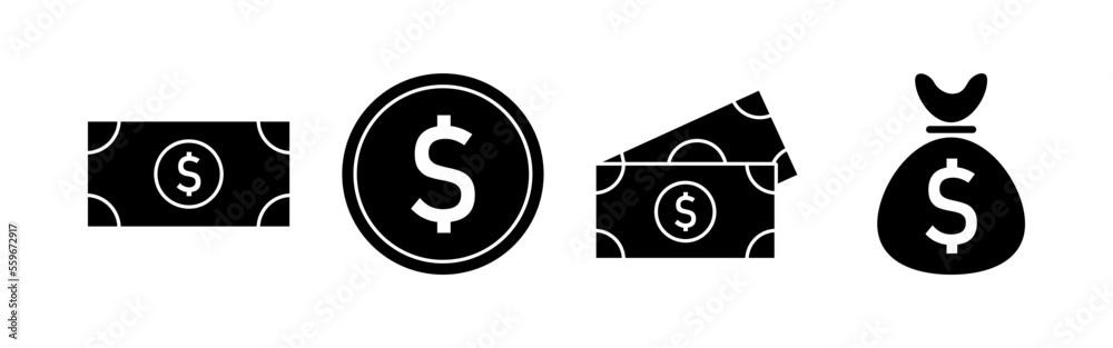 Money icon vector for web and mobile app. Money sign and symbol Money icon vector for web and mobile app. Money sign and symbol