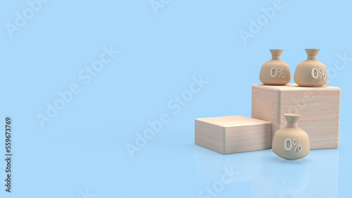 The money bags on blue background for business concept 3d rendering