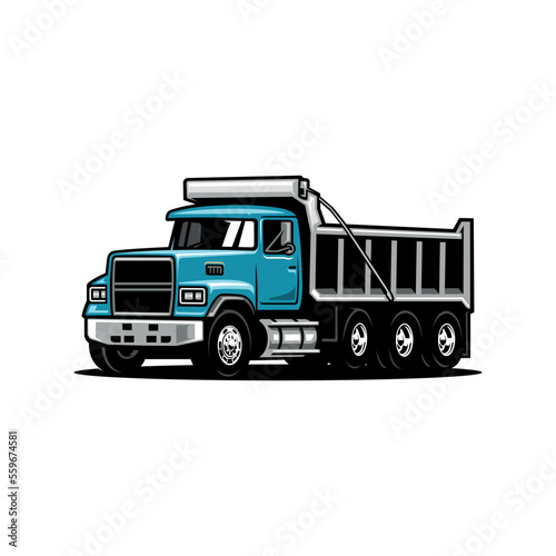 dump truck illustration vector