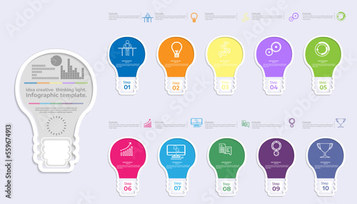   idea creative  thinking light.Infographic template.light bulb shine navigate for success  creative business thinking,set icon,modern Idea concept vector.