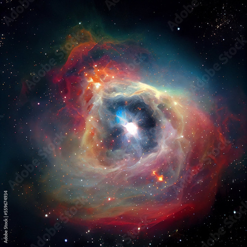A Colorful Nebula in Space, Generative AI