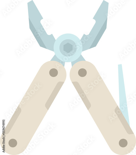 Business multitool icon flat vector. Army knife. Swiss tool isolated