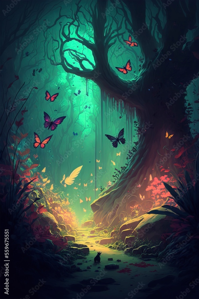 Enchanted butterfly forest
