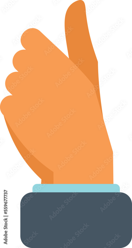 Small thumb up icon flat vector. Arm gesture. Sign ok isolated Small thumb up icon flat vector. Arm gesture. Sign ok isolated