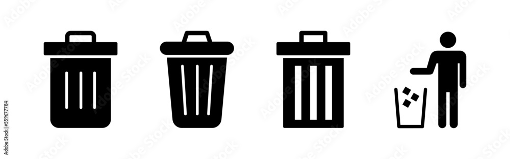 Trash icon vector for web and mobile app. trash can icon. delete sign and symbol. Trash icon vector for web and mobile app. trash can icon. delete sign and symbol.