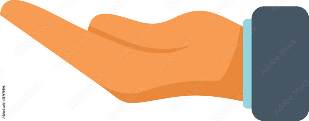 Care arm icon flat vector. Hold finger. Up point isolated Care arm icon flat vector. Hold finger. Up point isolated