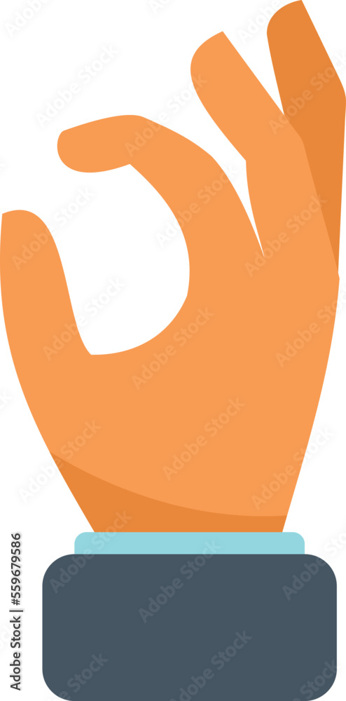 Ok gesture icon flat vector. Arm pose. Wrist point isolated Ok gesture icon flat vector. Arm pose. Wrist point isolated