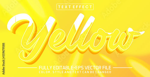 Editable Yellow text style effect - text style Concept