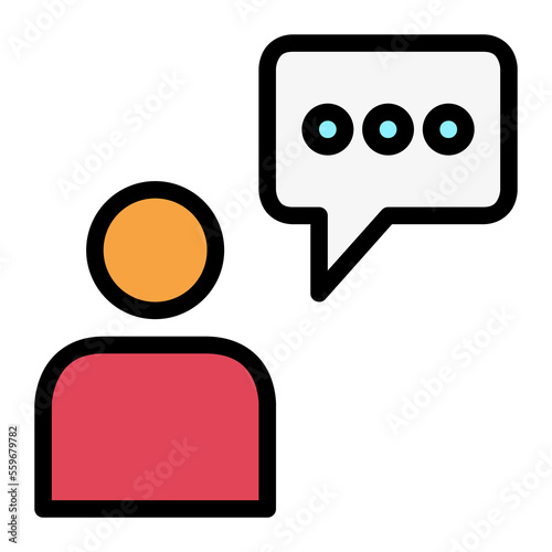 Isolated customer feedback in lineal color icon on white background. Review, testimonial, client, business, marketing