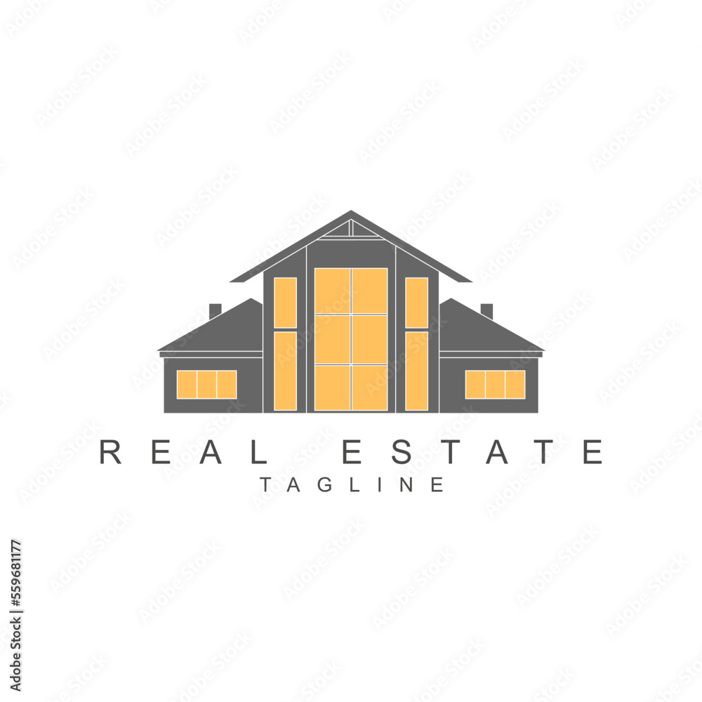 Fototapeta premium Building logo isolated on white background. Construction, real estate and insurance branding