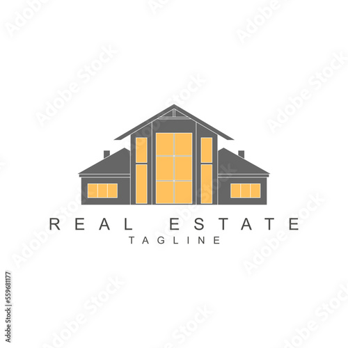Building logo isolated on white background. Construction, real estate and insurance branding