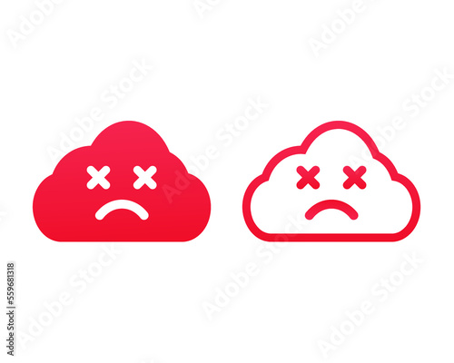 Cloud server error, 404 not found. Illustration vector