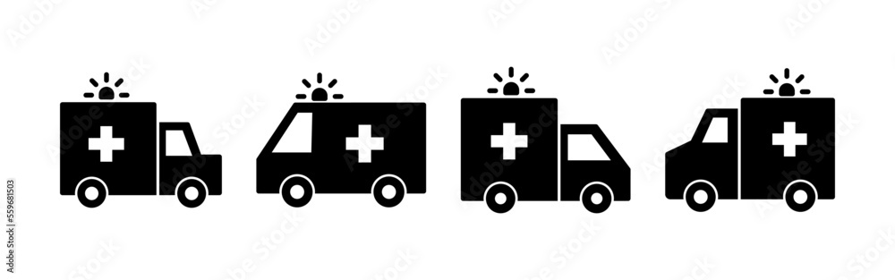 Ambulance icon vector for web and mobile app. ambulance truck sign and symbol. ambulance car Ambulance icon vector for web and mobile app. ambulance truck sign and symbol. ambulance car