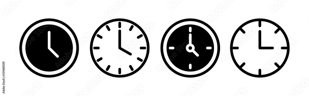 Clock icon vector for web and mobile app. Time sign and symbol. watch icon Clock icon vector for web and mobile app. Time sign and symbol. watch icon