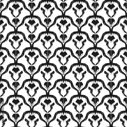 Ethnic ikat design. Black, white floral shape fig.
Ikat pattern Ethnic textile tribal American Aztec fabric geometric motif native boho bohemian carpet india Asia illustrated ,ethnic pattens