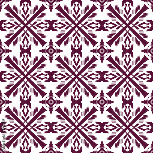 Ethnic ikat design. floral shape fig.
Ikat pattern Ethnic textile tribal American Aztec fabric geometric motif native boho bohemian carpet india Asia illustrated ,seamless damask pattern