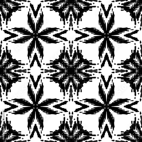 Ethnic ikat design. Black, white floral shape fig.
Ikat pattern Ethnic textile tribal American Aztec fabric geometric motif native boho bohemian carpet india Asia illustrated ,ethnic pattens