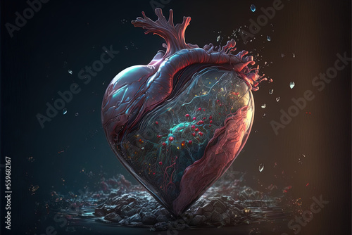 Space-bound hearts: an abstract valentine's cosmic romance