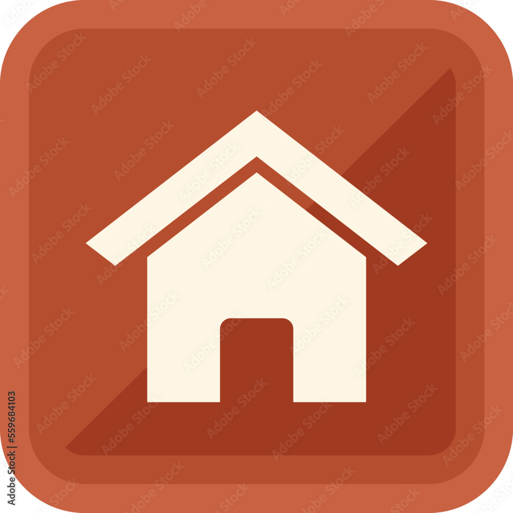 House button icon flat vector. Computer interface. Smile system isolated