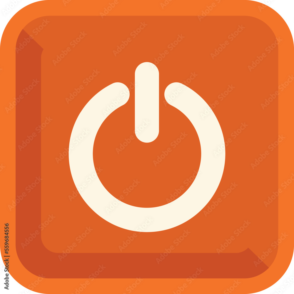 Turn off button icon flat vector. Window computer. Sticker dialog isolated