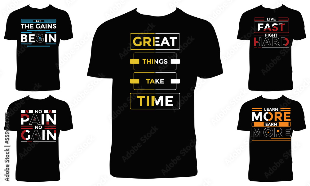 Typography T Shirt Design Collection Vector Illustration
Typography T Shirt Design Collection Vector Illustration