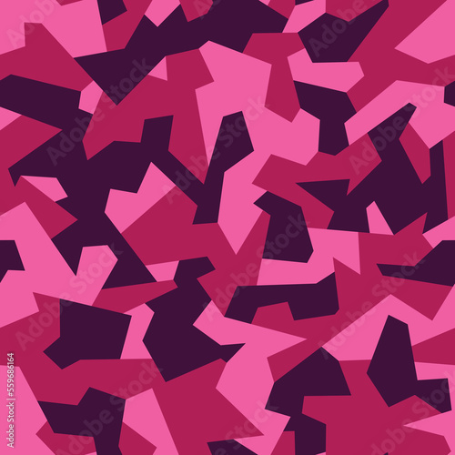 Geometric camouflage texture seamless pattern. Abstract modern military sport ornament for fabric and fashion textile print. Vector background.