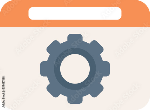 Gear system icon flat vector. Button interface. Internet website isolated