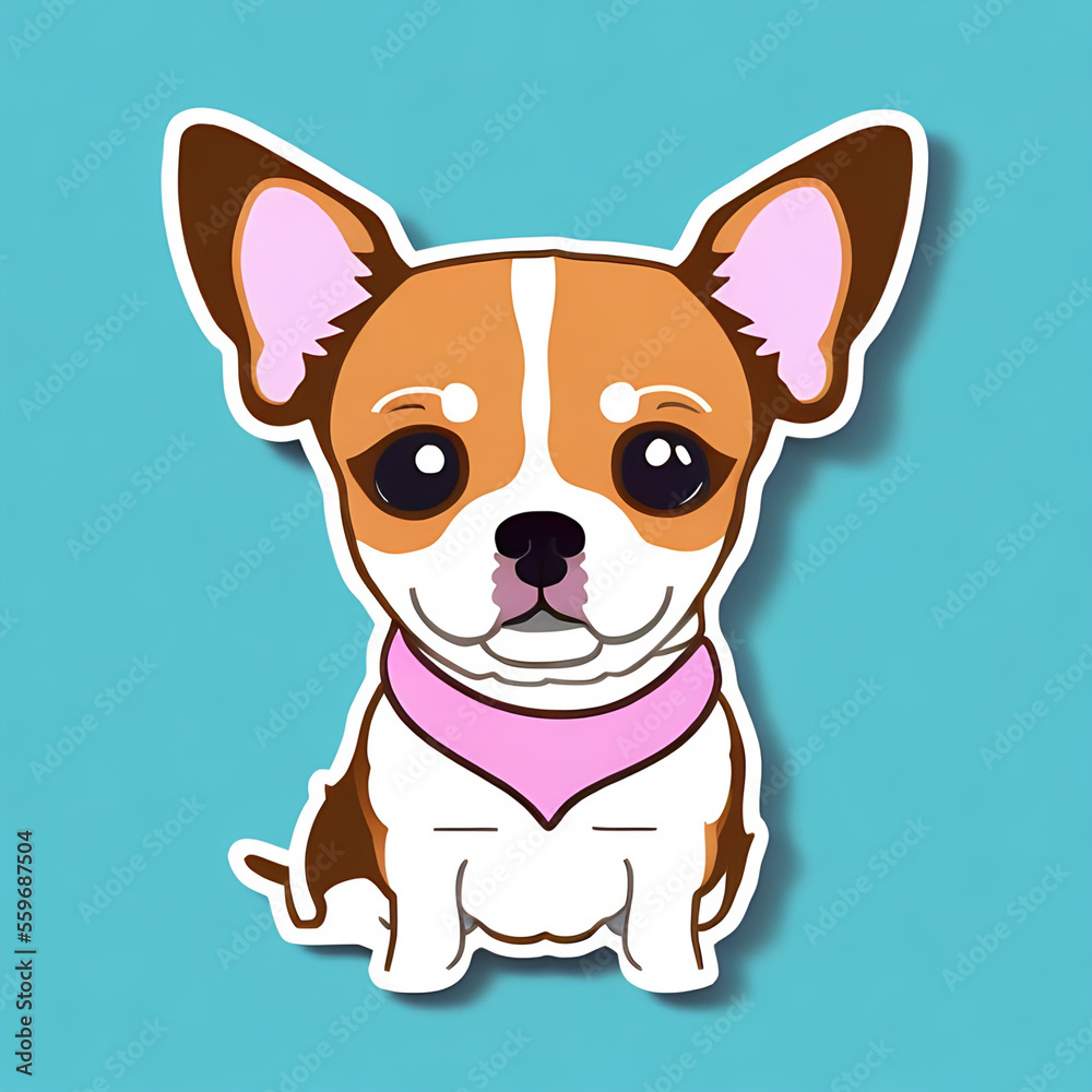 Cute kawaii chihuahua beagle sticker design