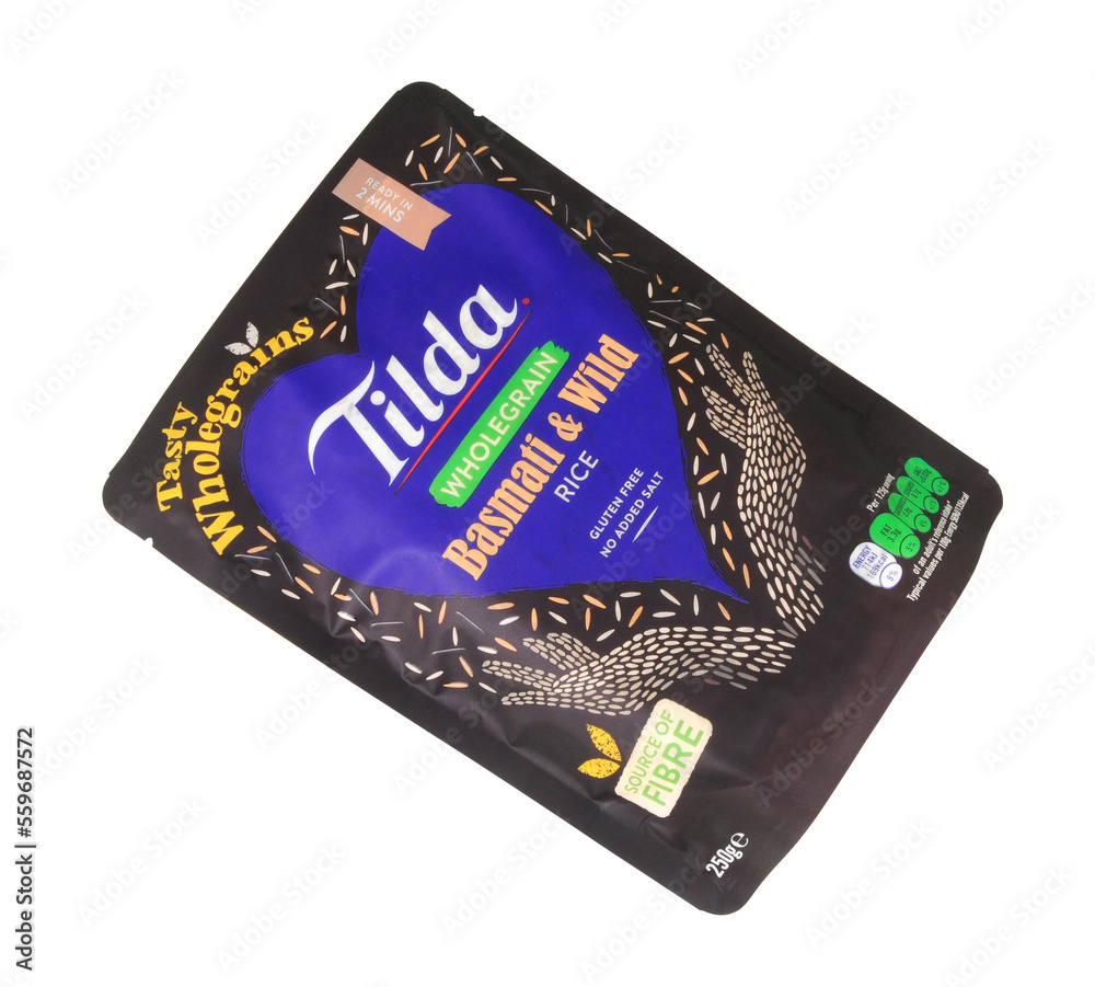 Tilda wholegrain basmati and wild rice in a microwaveable 250g pouch