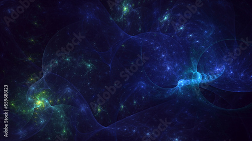 3D rendering abstract blue fractal light background