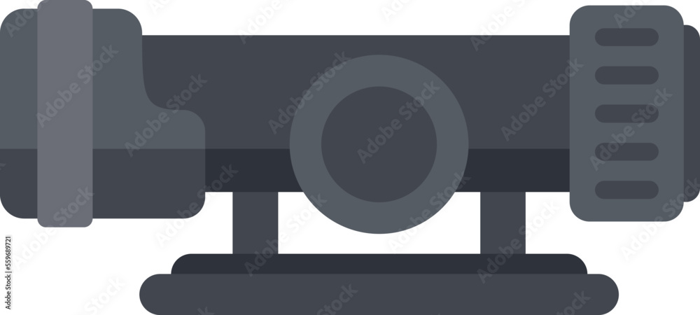 Weapon scope icon flat vector. Rifle gun. Sight target isolated Weapon scope icon flat vector. Rifle gun. Sight target isolated