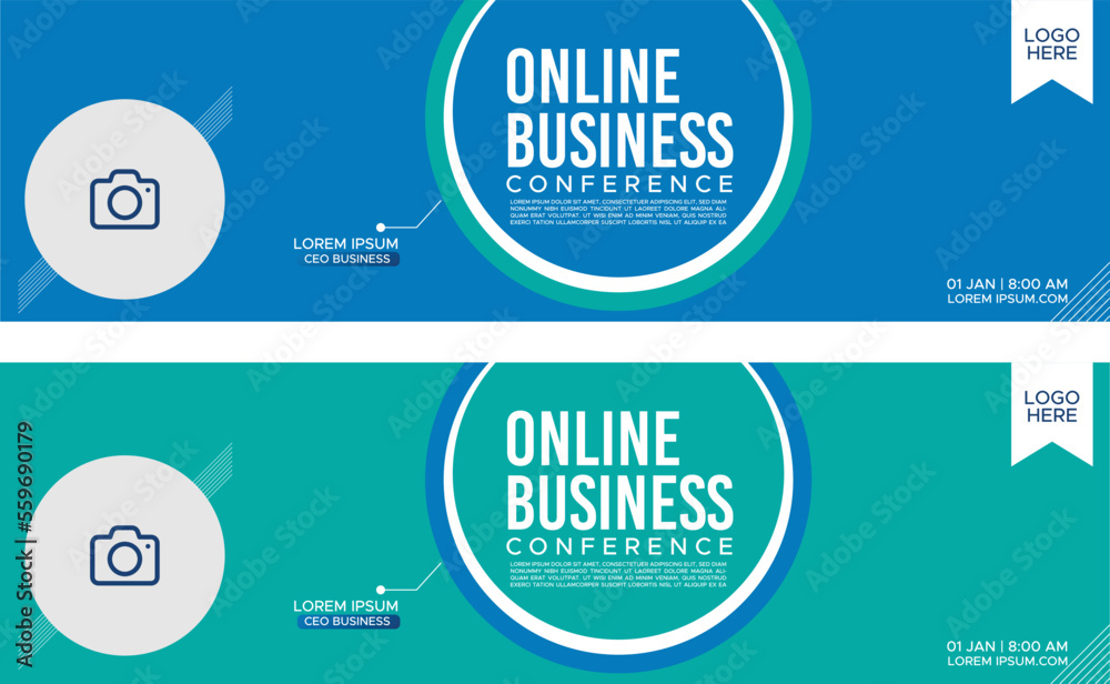 Creative corporate business banner, Modern banner template design for the business webinar, marketing webinar, online class program, and online education banner.