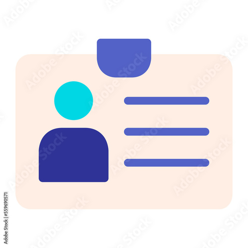 Isolated id card in flat icon on white background. Identity, business card