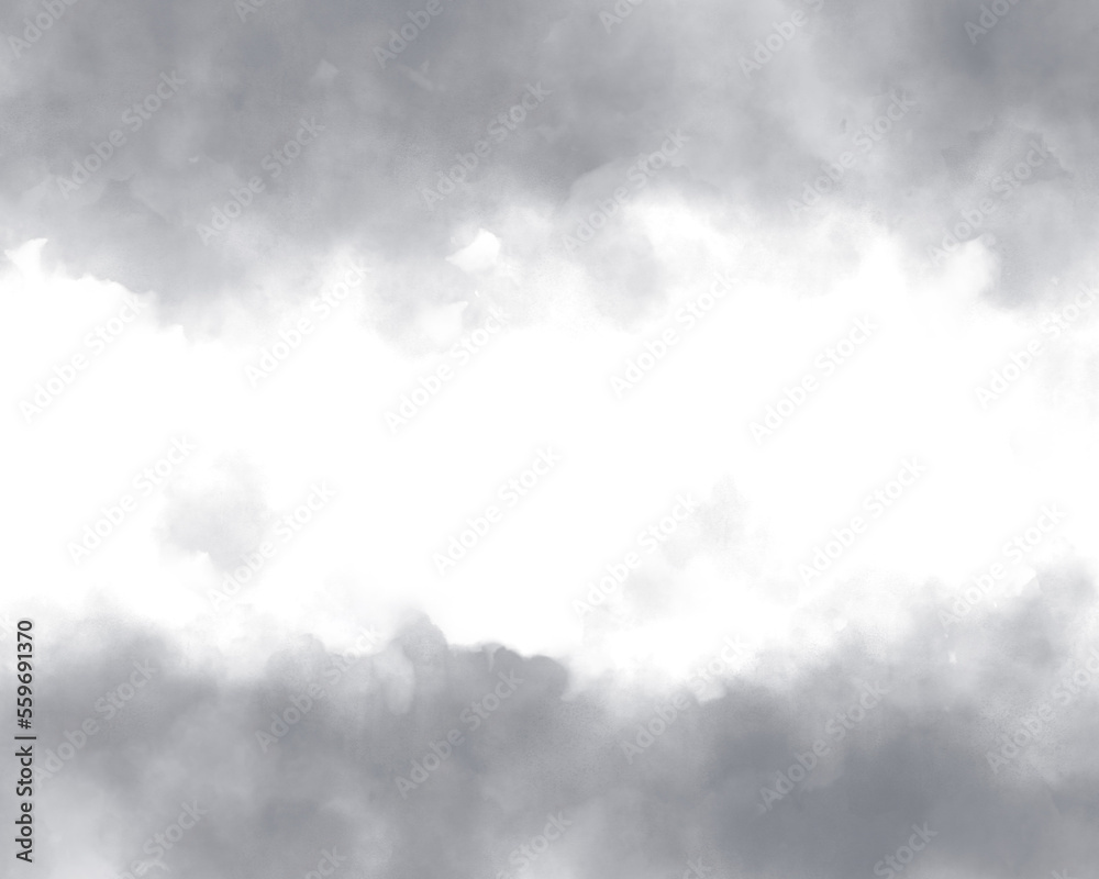 曇り空の水彩風イラスト 曇り空の水彩風イラスト