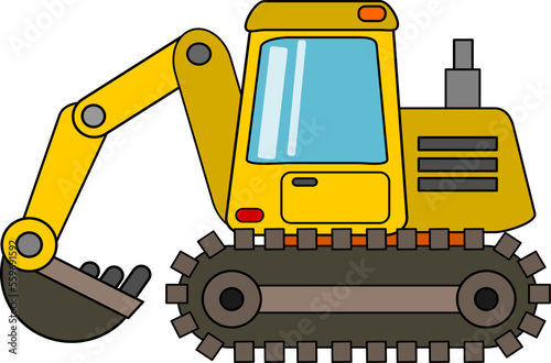 Cute little cartoon excavator