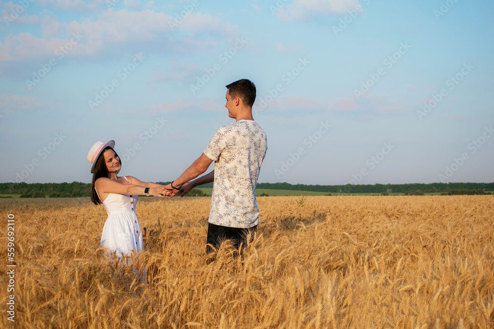 Summer. Love in the wheat field. Summer. Love in the wheat field.