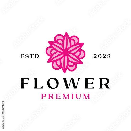 Fototapeta Naklejka Na Ścianę i Meble -  Flower Logo Design Luxury Emblem Vector illustration Badge Symbol Icon