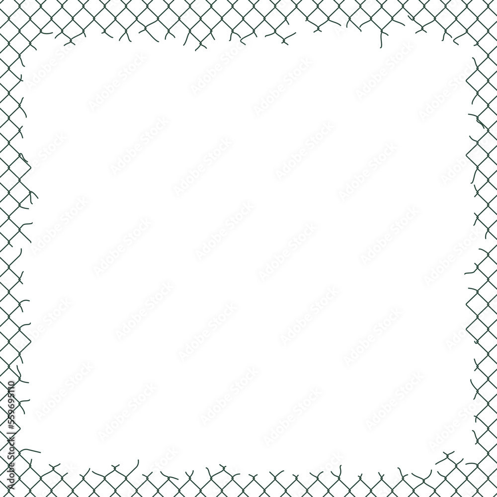 Vector square background green vector template fence torn. Isolated on white background. Vector square background green vector template fence torn. Isolated on white background.