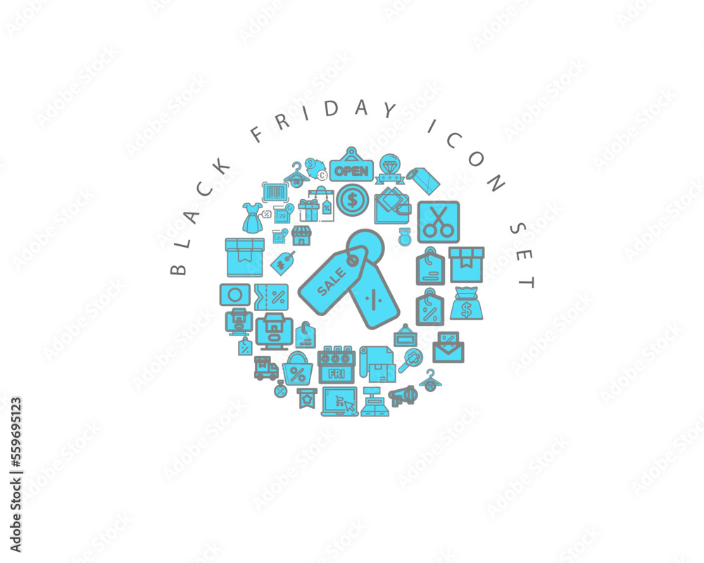 BLACK FRIDAY ICON SET DESING. BLACK FRIDAY ICON SET DESING.