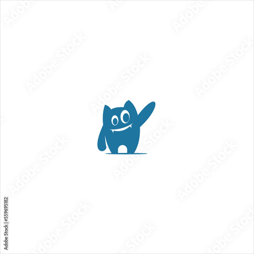 Cute monster happy vector template logo and inspiration designs.