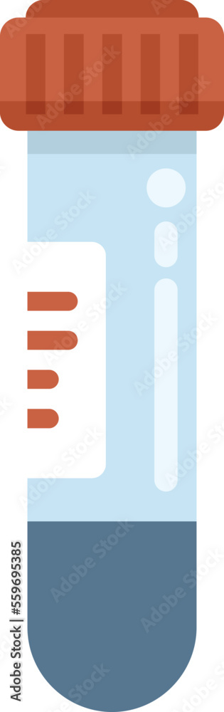 Test tube probe icon flat vector. Scientist lab. Chemistry genetic isolated