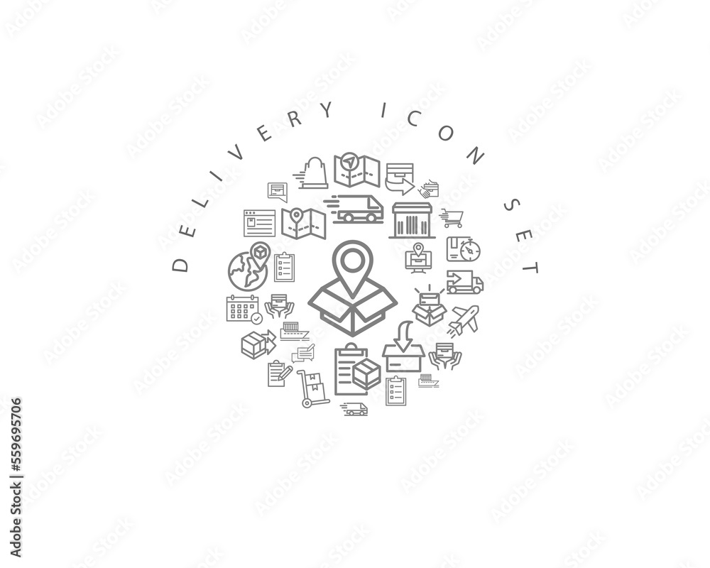 DELIVERY ICON SET ICON DESIGN. DELIVERY ICON SET ICON DESIGN.