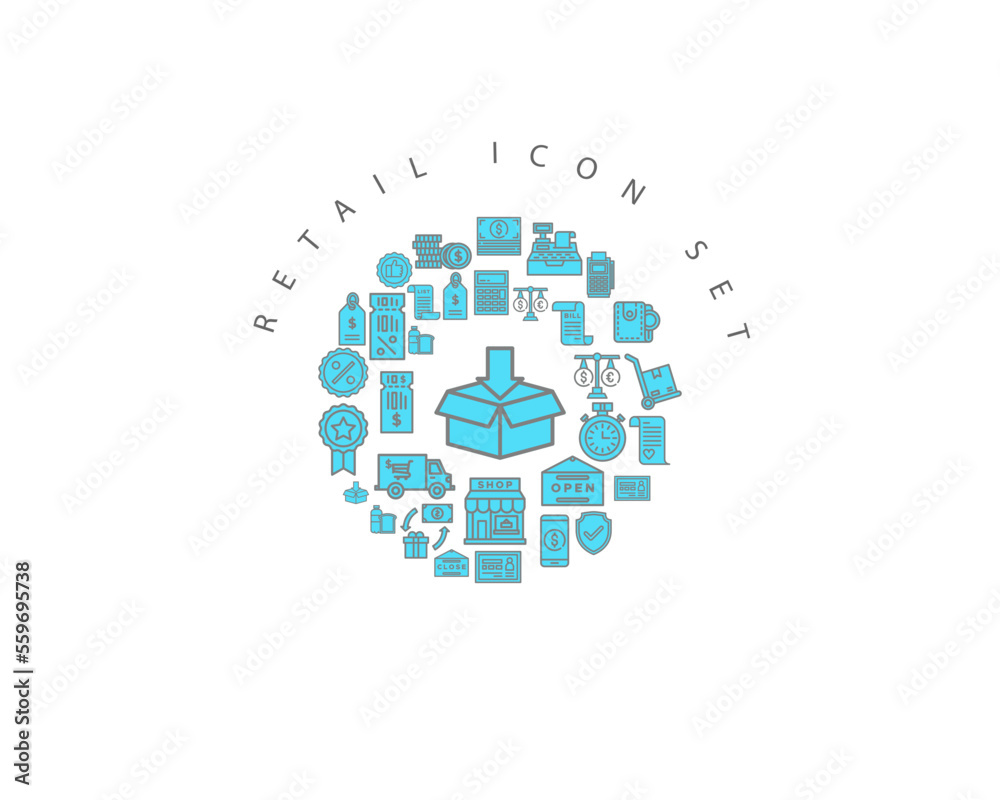 RETAIL ICON SET DESING. RETAIL ICON SET DESING.