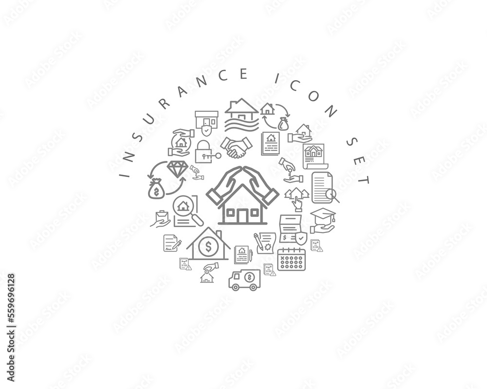 insurance icon set desing. insurance icon set desing.