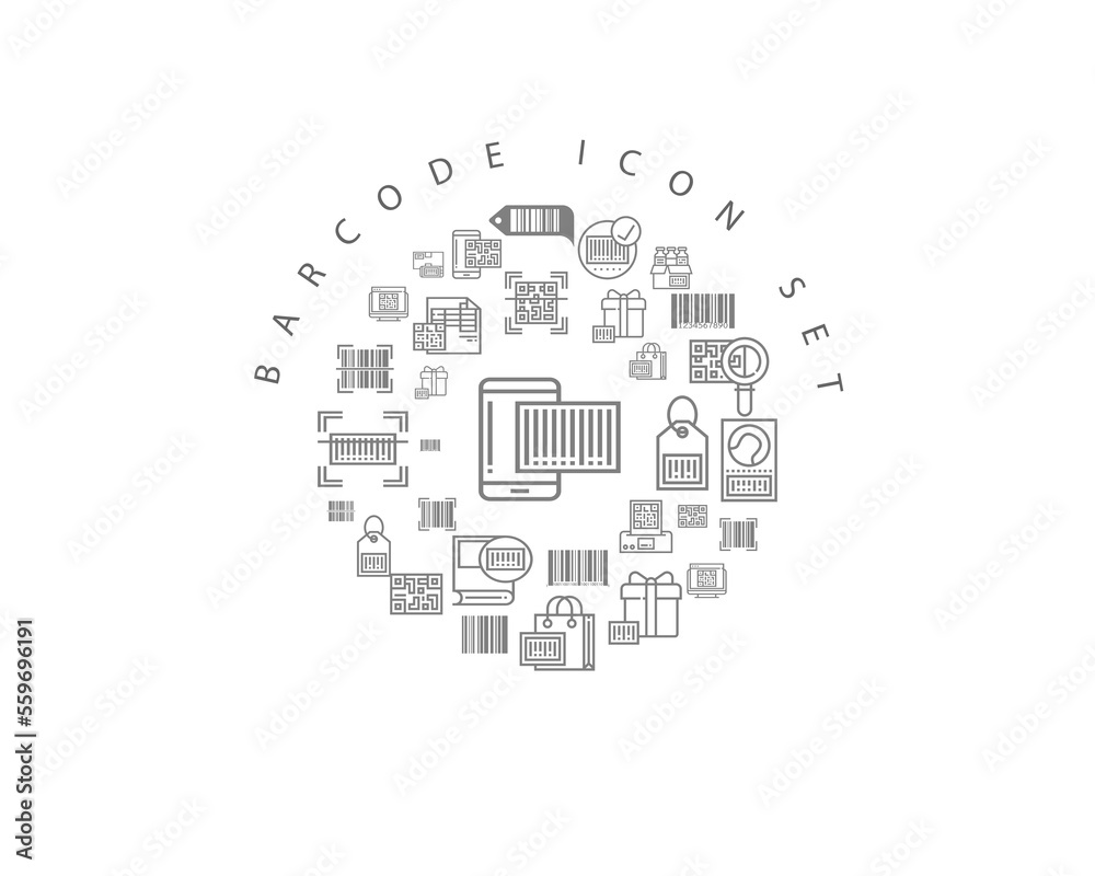 barcode icon set desing. barcode icon set desing.