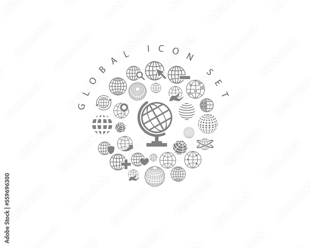 Fototapeta premium global icon set desing.
