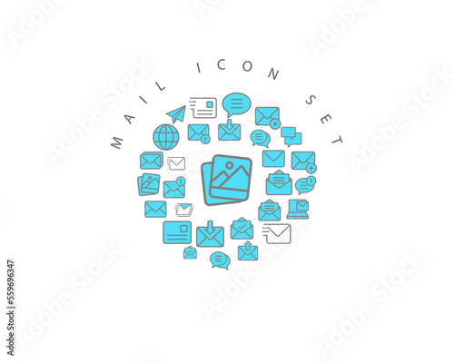 mail icon set desing.