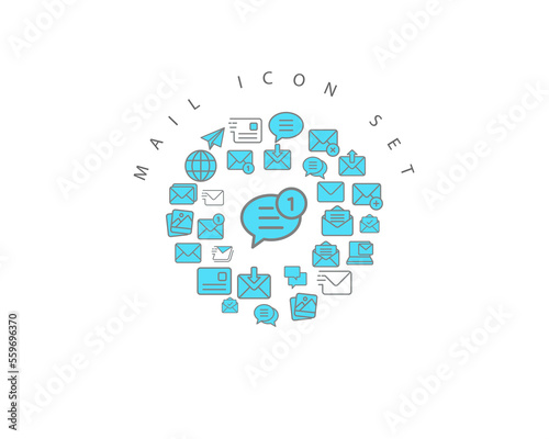 mail icon set desing.